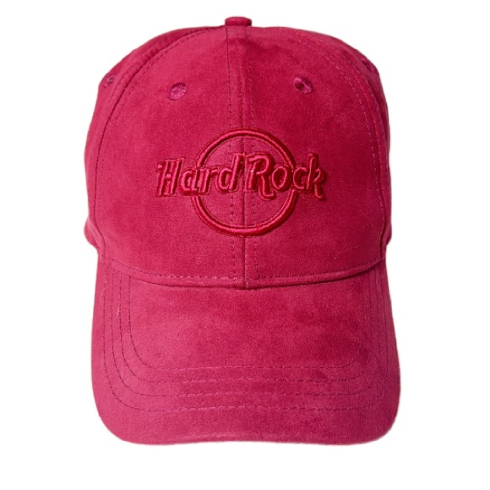 Hard Rock Tampa red suede embroidered logo adjustable baseball cap one size